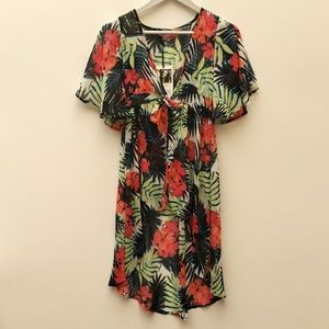 Nowadays Floral Sheer Cover Up Robe Women's Size Medium